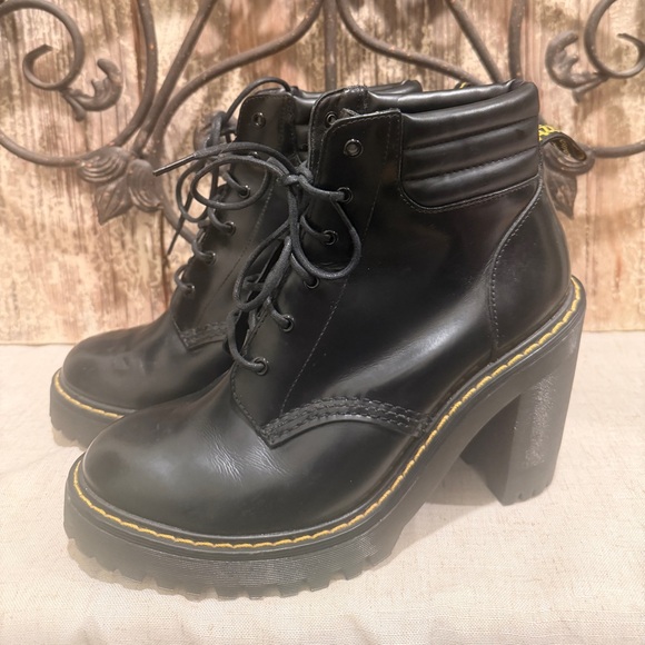 Dr. Martens Shoes - Dr. Martens‎ Persephone Black Leather Platform High Heel Boots size 8